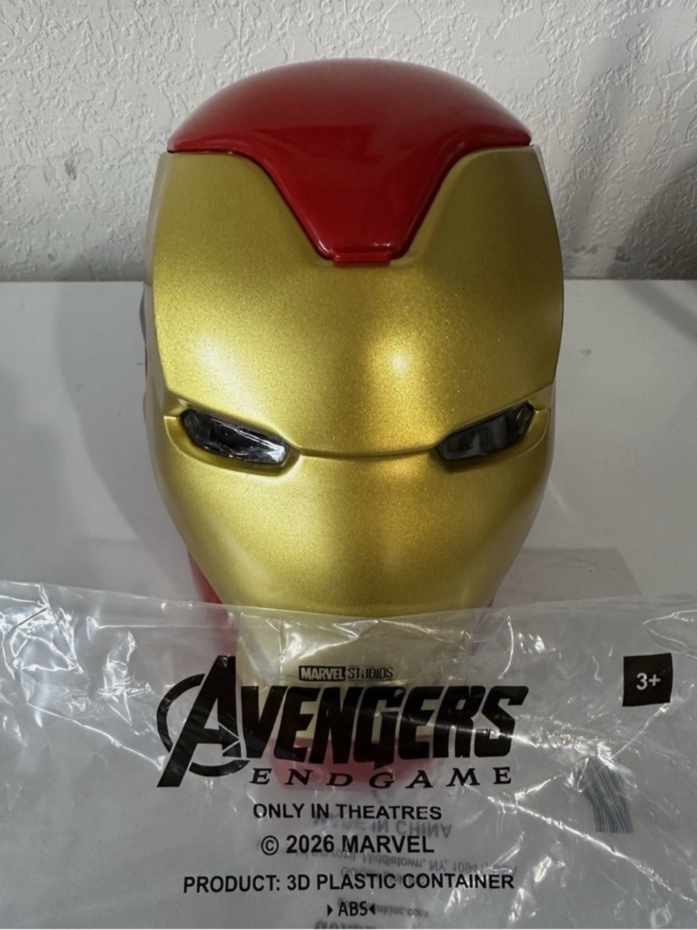 Avengers Endgame Gold & Red Decorative Popcorn bucket 2026 NWT
